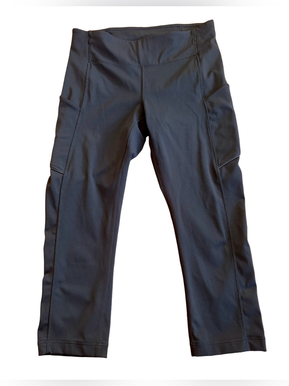 Lululemon Speed Up Crop 21 Black Full-On Luxtreme Pocket Leggings Size 6